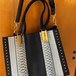 Marc Jacobs Black and Gray Structured Tote